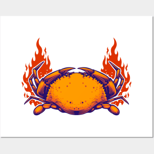 Burning crab Posters and Art